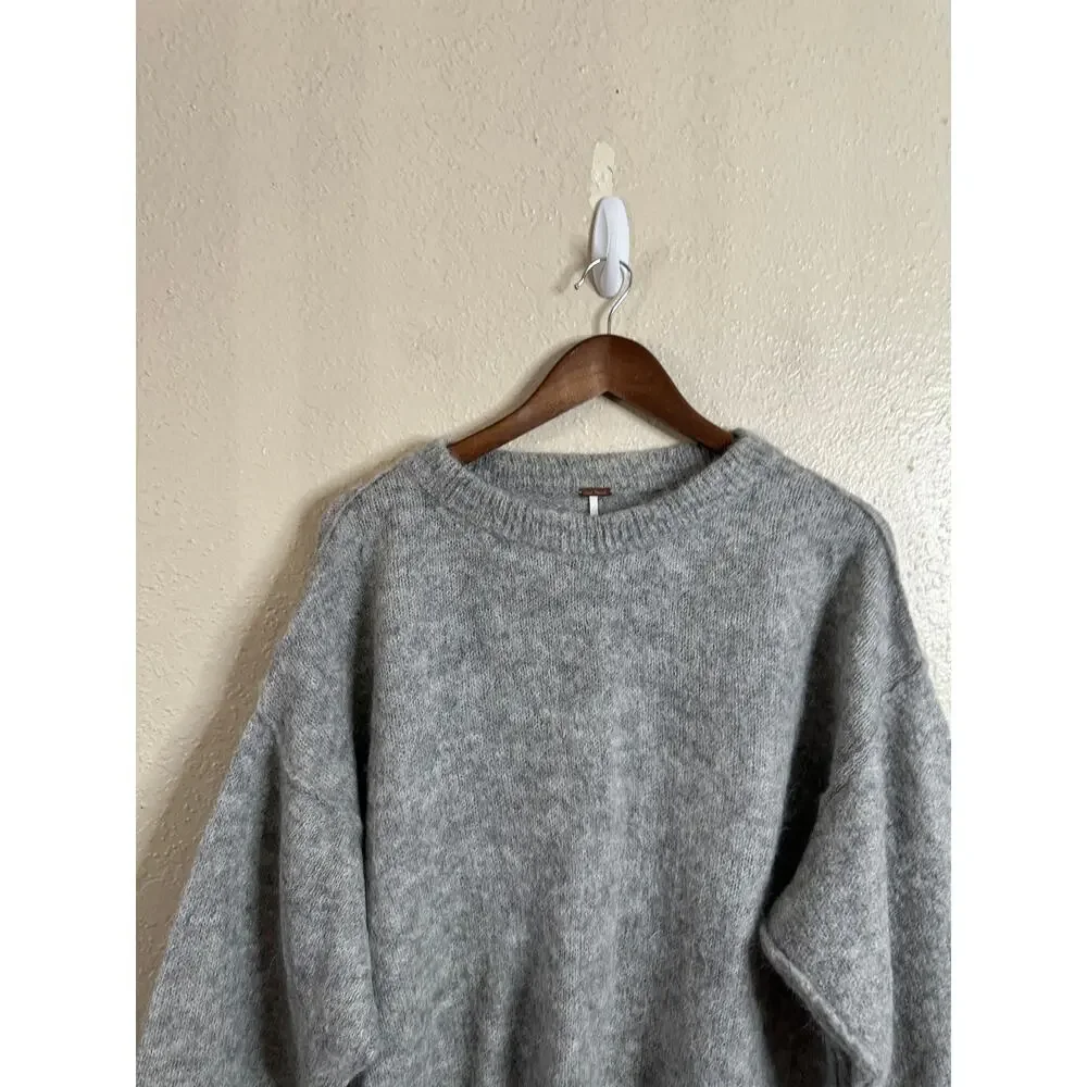 Free People Angelic Pullover in Heather Gray Alpaca Blend Womans XS